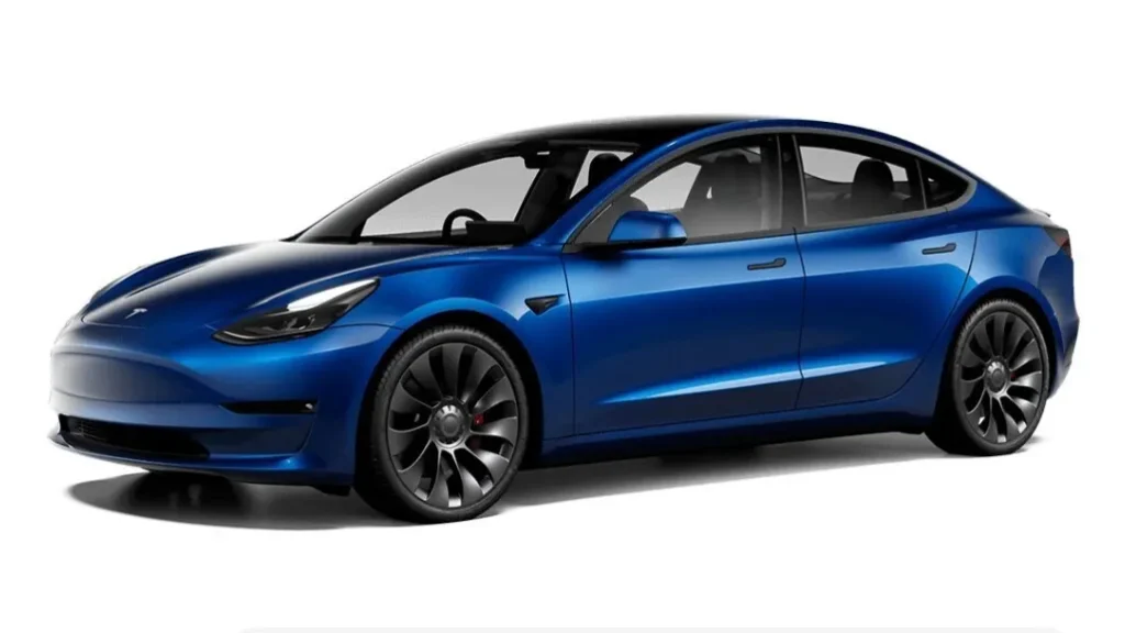 Tesla Model 3 deep blue color